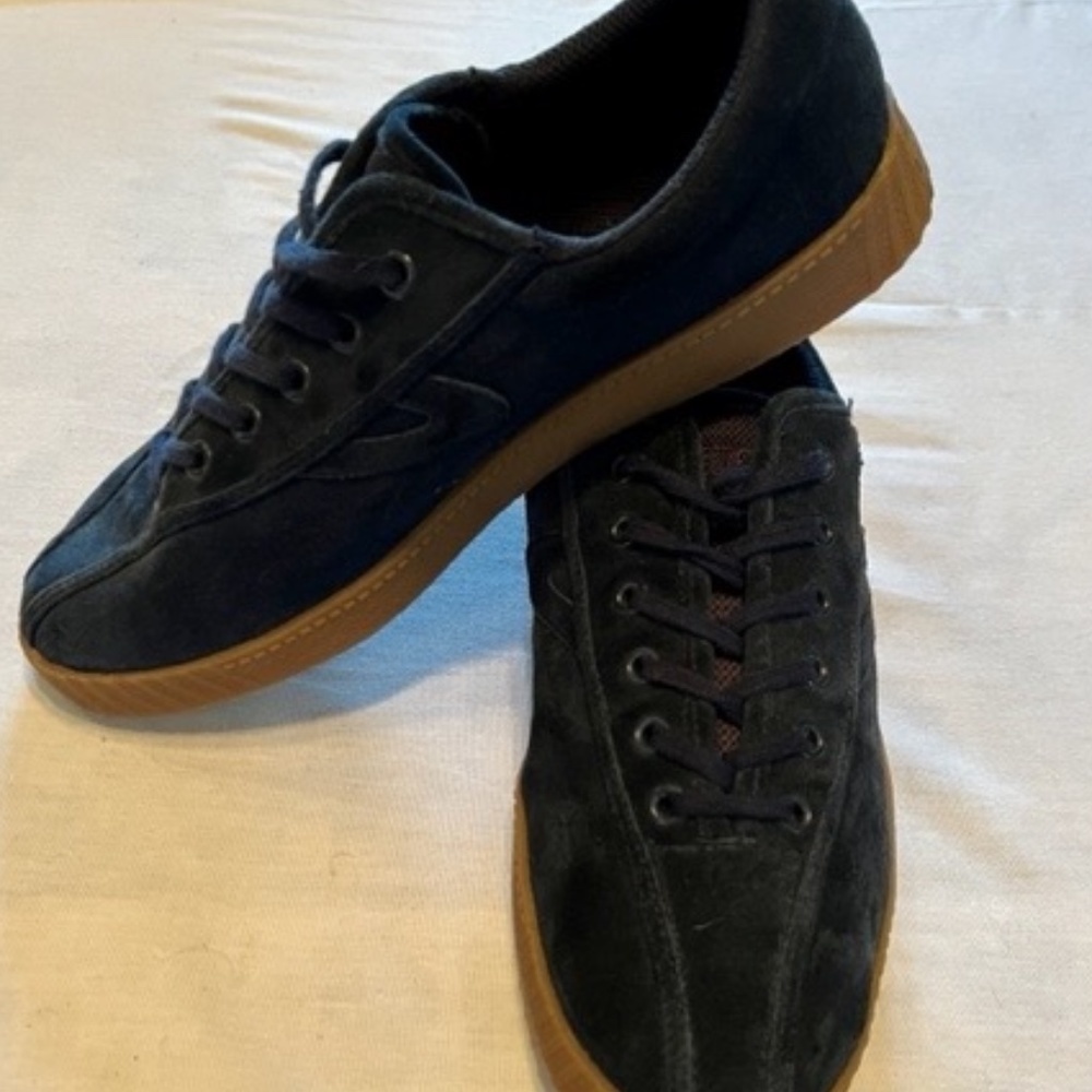 Tretorn Nylite Navy Suede Sneakers Sz 8 DEADSTOCK​​​​ - Picture 4 of 7